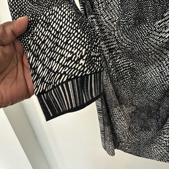 Tory Burch Silk B&W Patterned Midi Dress M - Picture 5 of 10